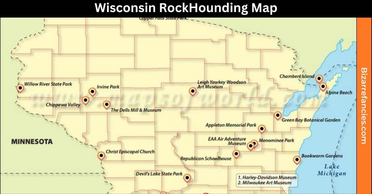 Wisconsin RockHounding Map