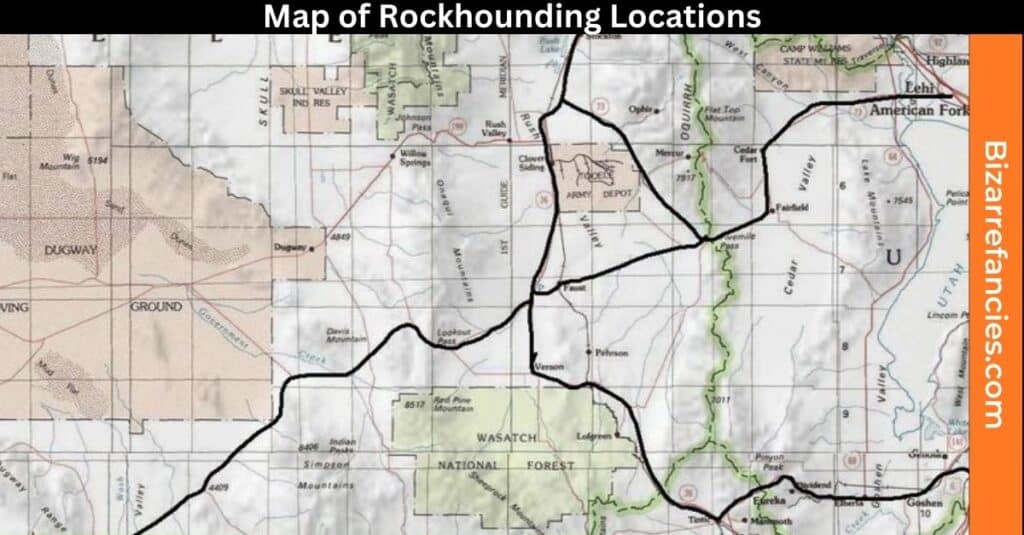 Map of Rockhounding Locations