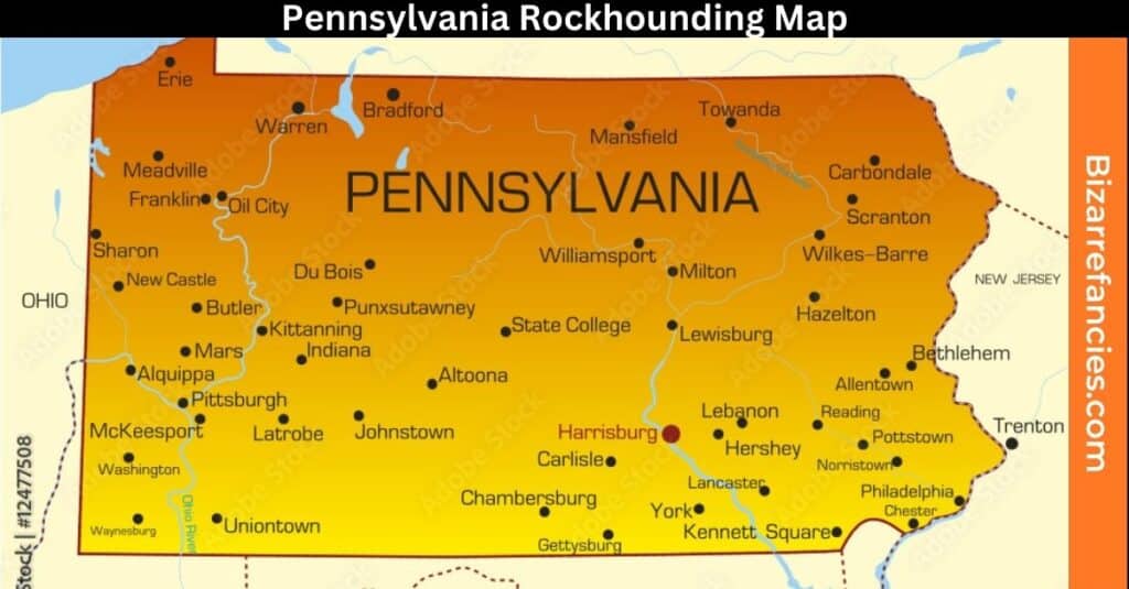 Pennsylvania Rockhounding Map